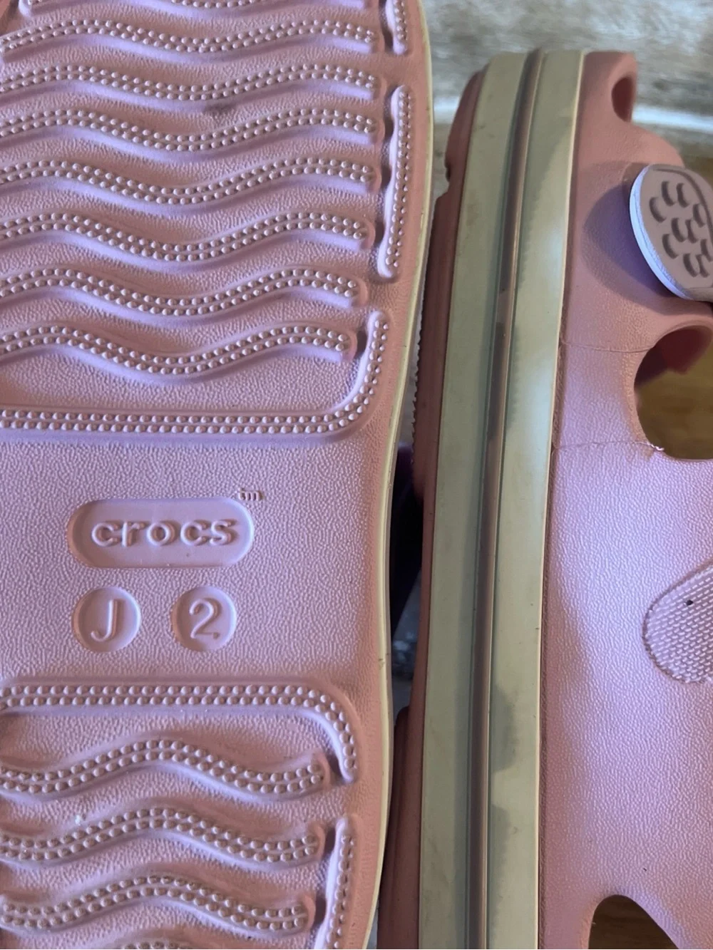 CROCS Kids Pink Dual-Strap Sandals